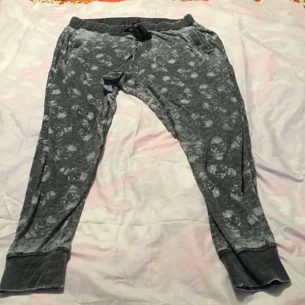 Iron Fist Gray Skull-Print Jogger Pants